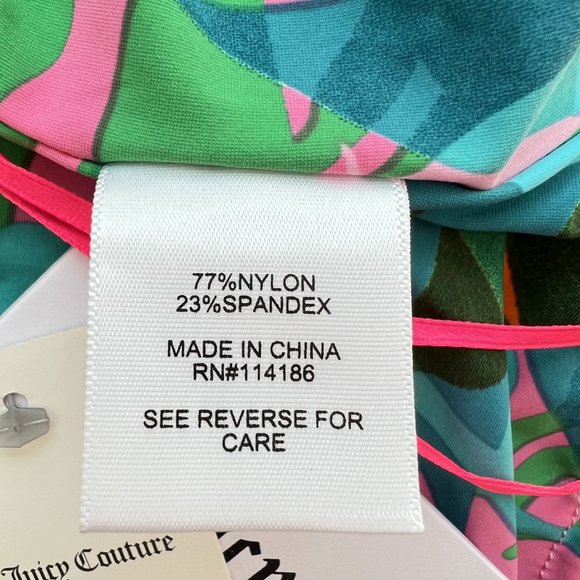 NEW! JUICY COUTURE Tropical Palm Print Zip Crop Top, Size XS - Picture 13 of 15